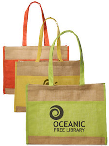 Tote Bags: Two Tone Color Stripe Tote Bags